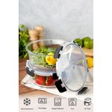 HOMENIVA 2 Adet Büyük Yuvarlak Borosilikat Cam Sızdırmaz Kilitli Saklama Kabı – 2x1300 ml Fırın Kabı