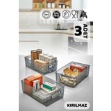 HOMENIVA 3’lü Maxi Platin Buzdolabı Ve Dolap Içi Organizeri - Kırılmaz Ultra Sağlam