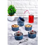 HOMENIVA 6’lı Porselen Büyük Sufle Kabı - Sunum Kasesi - Air Fryer Kabı