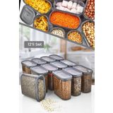 HOMENIVA Nivabox 12'li Set Erzak Saklama Kabı 12x1500 ml