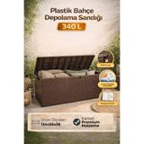 homenter Bahçe Depolama Sandığı 340 L | Kilit Yuvalı | İç & Dış Mekân
