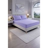 Homenup 90X190 Tek Kişilik Lastikli Çarşaf (Nevresim Kumaşı) Pamuk-Polyester Lila