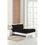 Homenup 90X190 Tek Kişilik Lastikli Çarşaf (Nevresim Kumaşı) Pamuk-Polyester Siyah