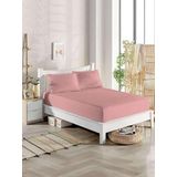 HOMENUP Çift Kişilik Alez Yatak Koruyucu Alez Pamuklu Kapitoneli Fitted (140x200) Pembe