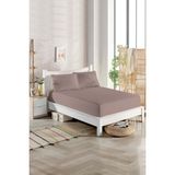 Homenup Renkli 120X200 Tek Kişilik Sıvı Geçirmez Pamuklu Kapitoneli Fitted Çarşaflı Alez Yatak Koruyucu Bej - 120 x 200 cm