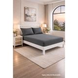 HOMENUP Tek Kişilik Çift Kişilik Lastikli Çarşaf Takımı Nevresim Kumaşı Pamuk Polyester 90x190 100x200 120x200 140x200 150x200 160x200 180x200 200x200 (Antrasit, 90x190 Tek Kişilik)