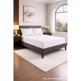 HOMENUP Tek Kişilik Çift Kişilik Lastikli Çarşaf Takımı Nevresim Kumaşı Pamuk Polyester 90x190 100x200 120x200 140x200 150x200 160x200 180x200 200x200 (Beyaz, 180x200 Battal Boy)