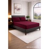 HOMENUP Tek Kişilik Çift Kişilik Lastikli Çarşaf Takımı Nevresim Kumaşı Pamuk Polyester 90x190 100x200 120x200 140x200 150x200 160x200 180x200 200x200 (Bordo, 160x200 Çift Kişilik)