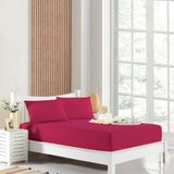 HOMENUP Tek Kişilik Çift Kişilik Lastikli Çarşaf Takımı Nevresim Kumaşı Pamuk Polyester 90x190 100x200 120x200 140x200 150x200 160x200 180x200 200x200 (Bordo, 160x200 Çift Kişilik)