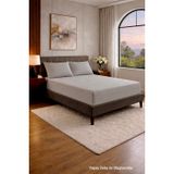 HOMENUP Tek Kişilik Çift Kişilik Lastikli Çarşaf Takımı Nevresim Kumaşı Pamuk Polyester 90x190 100x200 120x200 140x200 150x200 160x200 180x200 200x200 (Gri, 120x200 Tek Kişilik)