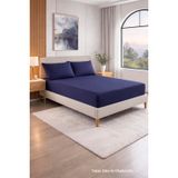 HOMENUP Tek Kişilik Çift Kişilik Lastikli Çarşaf Takımı Nevresim Kumaşı Pamuk Polyester 90x190 100x200 120x200 140x200 150x200 160x200 180x200 200x200 (Lacivert, 180x200 Battal Boy)