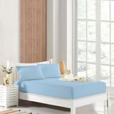 HOMENUP Tek Kişilik Çift Kişilik Lastikli Çarşaf Takımı Nevresim Kumaşı Pamuk Polyester 90x190 100x200 120x200 140x200 150x200 160x200 180x200 200x200 (Mavi, 100x200 Tek Kişilik)