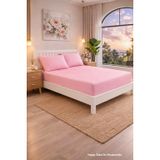 HOMENUP Tek Kişilik Çift Kişilik Lastikli Çarşaf Takımı Nevresim Kumaşı Pamuk Polyester 90x190 100x200 120x200 140x200 150x200 160x200 180x200 200x200 (Pembe, 160x200 Çift Kişilik)