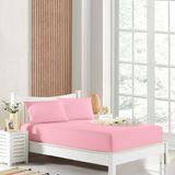 HOMENUP Tek Kişilik Çift Kişilik Lastikli Çarşaf Takımı Nevresim Kumaşı Pamuk Polyester 90x190 100x200 120x200 140x200 150x200 160x200 180x200 200x200 (Pembe, 90x190 Tek Kişilik)