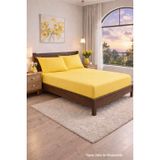 HOMENUP Tek Kişilik Çift Kişilik Lastikli Çarşaf Takımı Nevresim Kumaşı Pamuk Polyester 90x190 100x200 120x200 140x200 150x200 160x200 180x200 200x200 (Sarı, 100x200 Tek Kişilik)