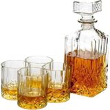 Homeplaceeu Viski ve Şarap Dekantör Seti, 900 Ml, 4 Viski Bardağı, 230 Ml, Hediye Kutusunda - Çok Renkli
