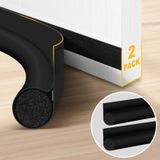 HomeProtect Kapı Taslak Durdurucu 2 Paket Ayarlanabilir, Kapının Alt için Kapı Süpürmesi, Hava Sıyırma Kapı Contası İç ve Dış Cephe, Soğuk Hava Bloğu, Ses Işığı Tozu, Kurulumu Kolay, 91,44 cm Siyah