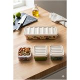 Homerest 4'lü Modüler Saklama Kabı Seti 1 Litre + 3x250ml Şeffaf Sızdırmaz Kapaklı Mutfak Buzdolabı Organizer