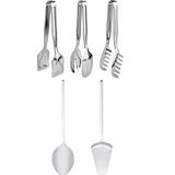Homerest 5 Adet Paslanmaz Çelik Spatula Kaşık Pasta Makarna Salata Börek Maşası, Servis Sunum Çeyiz Seti