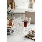 Homerest 6'lı Ayaklı Kahve Yanı Su Bardağı Seti Lüks Kristal Kesim Cam Sunum Bardağı Modern Bohem Şık Tasarım