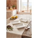 Homerest Dalgalı Seramik Çerezlik Sunum Seti - 3'lü, 14x9cm Kahvaltılık ve Mezelik