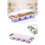 Homesea Maxi 4 Bölmeli Kapaklı Çok Amaçlı Saklama Kutusu Plastik Kahvaltılık Saklama Kabı Organizer 3,5lt