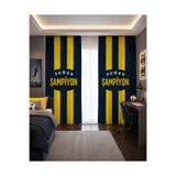 HOMESSA Taraftar Sarı Lacivert Şampiyon Çift Kanatlı Fon Perde