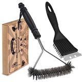 Homestarry Mangal Temizleyici, 2 Paket Metal Mangal Izgara Temizleme Fırçası ve Kazıyıcı. Mangal Mutfak Temizliği için 30,5 cm ve 20,3 cm Çelik Kıllı Mangal Fırçası, Daha Kolay ve Etkili Temizlik için