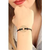 HomeStore LUCKY Siyah Deri İpli Unisex Mood Bileklik