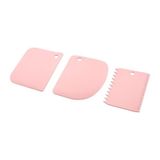 Hometarz 3 Lü Silikon Hamur Kesici Doğrayıcı Kazıyıcı Spatula Set - Pembe