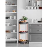 Hometarz Ahşap 3 Katlı Mutfak Banyo Düzenleyici Organizer Rafı
