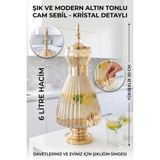HomeTarz Cam Sebil - Yağlık, Şerbetlik, Sürahi - 6 Litre, 50 CM-5