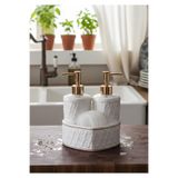 HomeTarz Mundo Porselen Sıvı Sabunluk Seti-2x300 ML Kalpli