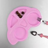 Hometarz Plastik Mama Tabağı 4 Bölmeli Pratik Bebek Yemek Tabağı Çocuk Kahvaltı Tabağı BPA İçermez Pembe