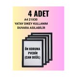 Hometaş Ev Ürünleri 4 ADET A4 21X30 FOTOĞRAF ÇERÇEVESİ DİPLOMA SERTİFİKA ÇERÇEVESİ DUVARA ASILABİLİR