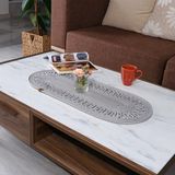 HomeTurko Jüt Dekoratif Runner - Bohem Masa Örtüsü, Sehpa Örtüsü, Amerikan Servis, 30x70CM, Doğal ve Modern Tasarım (Gri)