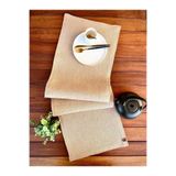 Homever 136x36cm Hasır Jüt Runner Ranır Salon Mutfak Masa Örtüsü Jüt Hasır Konsol Örtüsü - Doğal