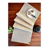 Homever 136x36cm Hasır Jüt Runner Ranır Salon Mutfak Masa Örtüsü Jüt Hasır Konsol Örtüsü - Soft Beyaz