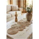 Homever El Yapımı & Premium Jüt Runner Vista, 135x35cm Hasır Jüt Salon Mutfak Konsol Masa Örtüsü / Ranır