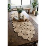 Homever Navette 140x65cm Hasır Jüt Salon Mutfak Masa Örtüsü / Runner / Ranır