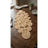 Homever Olva 90x40cm Jüt Halat Salon Mutfak Masa Örtüsü, Hasır Runner, Premium & El Yapımı