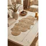 Homever Repatt 75x35cm Jüt Hasır Runner, Salon Mutfak Masa Örtüsü, El Yapımı & Premium Hasır Örtü