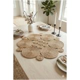 Homever Roundy 60cm Yuvarlak Hasır Jüt Salon Mutfak Masa Örtüsü / Runner / Ranır