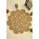 Homever Teret 70cm Yuvarlak Hasır Jüt Salon Mutfak Masa Örtüsü / Runner / Ranır