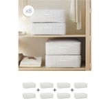 Homewave 8 Adet Büyük Boy Gri Pötikare Baza Altı Valiz Düzenleyici Hurç 62x46x22