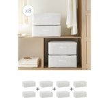 Homewave 8 Adet Orta Boy Gri Pötikare Baza Altı Valiz Düzenleyici Hurç 52x28x21