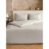Homewell %100 Doğal Anadolu Pamuğu Hipoalerjenik Terletmeyen Battal Boy Nevresim Takımı Gri Puantiyeli - 220 x 240 cm