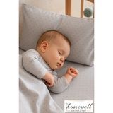 Homewell %100 Doğal Anadolu Pamuğu Hipoalerjenik Terletmeyen Bebek Nevresim Takımı Gri Puantiyeli - 100 x 150 cm
