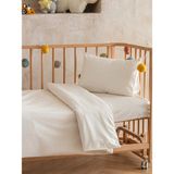 Homewell %100 Doğal Anadolu Pamuğu Hipoalerjenik Terletmeyen Bebek Nevresim Takımı Krem Puantiyeli - 100 x 150 cm
