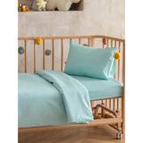 Homewell %100 Doğal Anadolu Pamuğu Hipoalerjenik Terletmeyen Bebek Nevresim Takımı Mint Puantiyeli - 100 x 150 cm